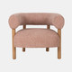 20552-03#Roundback Accent Chair W/ Wood Legs, Pink