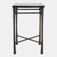 20555#22" Thick Glass Top Square Accent Tale, Antique Br