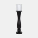 20562-02#27" Traditional Hurricane On Pedestal, Black