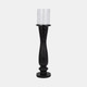 20562-02#27" Traditional Hurricane On Pedestal, Black