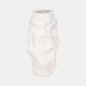 20548-01#11" Jagged Textured Vase, White
