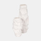 20548-01#11" Jagged Textured Vase, White
