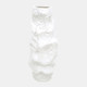 20548-02#17" Jagged Textured Vase, White