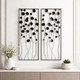 20569#S/2 36" Dainty Flowers Metal Wall Decor, Black/gol