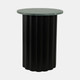 20579-02#20" Large Ribbed Accent Table Marble Top, Blk/grn