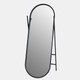 20589#23x60 Rounded Standing Mirror, Black