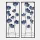 20592#S/2 32" Blooming Flowers Metal Wall Panels, Blue/b