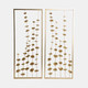 20593#S/2 32" Small Blooms Metal Wall Panels, Gold