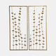 20593#S/2 32" Small Blooms Metal Wall Panels, Gold