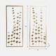 20593#S/2 32" Small Blooms Metal Wall Panels, Gold