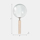 20638-01#4" Travertine Handle Magnifying Glass, Tan