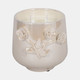 80355#6" 25oz Gardenia Flower Applique Candle,iridescnt