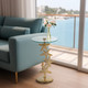 17706-04#Metal/glass 15"d/25"h,gold Starfish Sidetable Kd