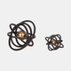 20613-02#10" Armillary Orb, Black/gold