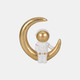 20669#7" Space Man On Crescent Moon, White/gold