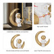20669#7" Space Man On Crescent Moon, White/gold