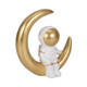 20669#7" Space Man On Crescent Moon, White/gold