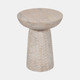 20671#20" Hammered Base Wood Accent Table, White Wash