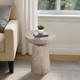 20671#20" Hammered Base Wood Accent Table, White Wash