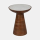 20673-02#20" Wood Accent Table Marble Top, Natural/white