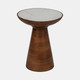 20673-02#20" Wood Accent Table Marble Top, Natural/white