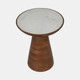 20673-02#20" Wood Accent Table Marble Top, Natural/white