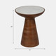 20673-02#20" Wood Accent Table Marble Top, Natural/white