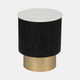 20674-01#20" Gold Pedestal Accent Table Marble Top, Wht/blk