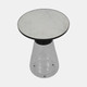 20676-01#21" Glass Accent Table Marble Top, White/clear