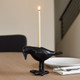 20683#6" Crow Taper Candle Holder, Black