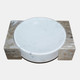 20704#10" Marble Bowl With Onyx Marble Sides, White/tan
