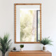 20714#30x44 Carved Wood Mirror, Natural