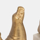 20722#S/2 10" Sea Lion Bookends, Gold