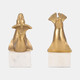 20722#S/2 10" Sea Lion Bookends, Gold