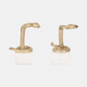 20723#S/2 7" Snake Bookends, Gold