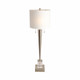 EV51291-02#36" Carmelo Crystal Buffet Table Lamp, Silver/whit