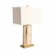 EV51293#26" Hallberg Travertine Table Lamp, Gold/ivory