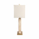 EV51293#26" Hallberg Travertine Table Lamp, Gold/ivory