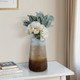 20730-06#17" Gold Ombre Glass Vase, White/gold