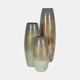 20733-04#17" Curved Glass Vase Green Mercury Ombre, Multi
