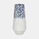20740-03#16" Tapered Bottom Vase Arctic Finish, White/blue