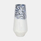20740-03#16" Tapered Bottom Vase Arctic Finish, White/blue