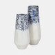 20740-03#16" Tapered Bottom Vase Arctic Finish, White/blue