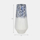 20740-03#16" Tapered Bottom Vase Arctic Finish, White/blue