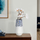 20740-03#16" Tapered Bottom Vase Arctic Finish, White/blue