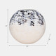 20742-03#21" Round Metal Vase Arctic Finish, White/blue
