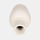 20754-02#Terracotta, 16" Vase With Ring At Neck, Ivory