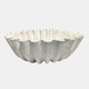 20755#13" Fluted Paper Mache Bowl, Ivory