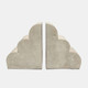 20756#S/2 5" Travertine Cloud Bookends, Tan