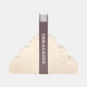 20756#S/2 5" Travertine Cloud Bookends, Tan